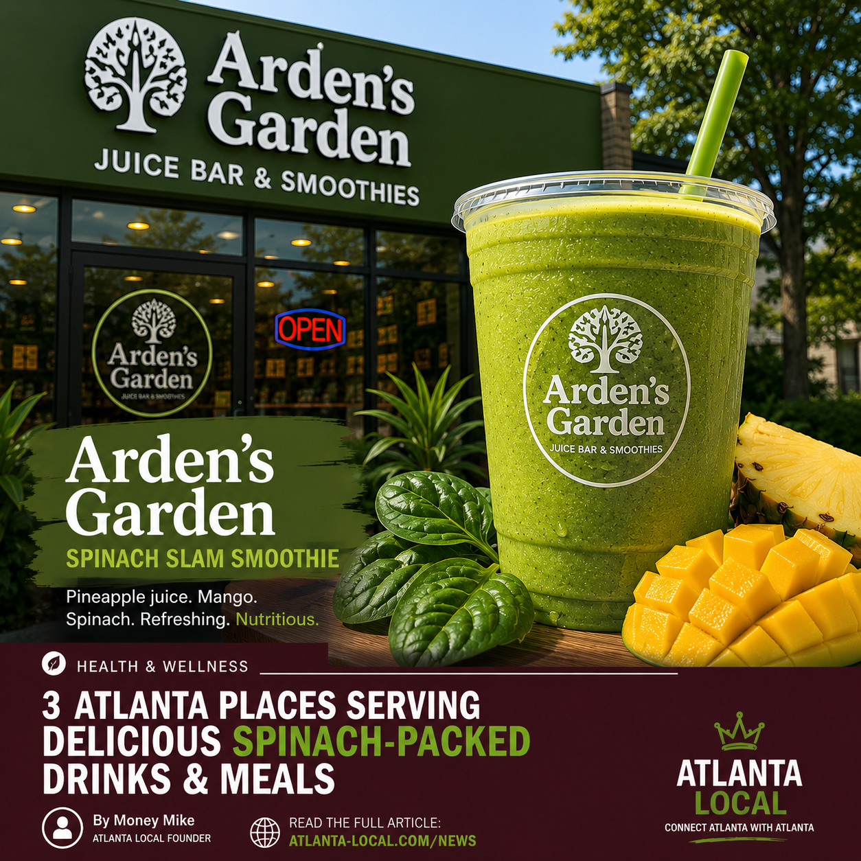 Arden’s Garden Spinach Slam Smoothie