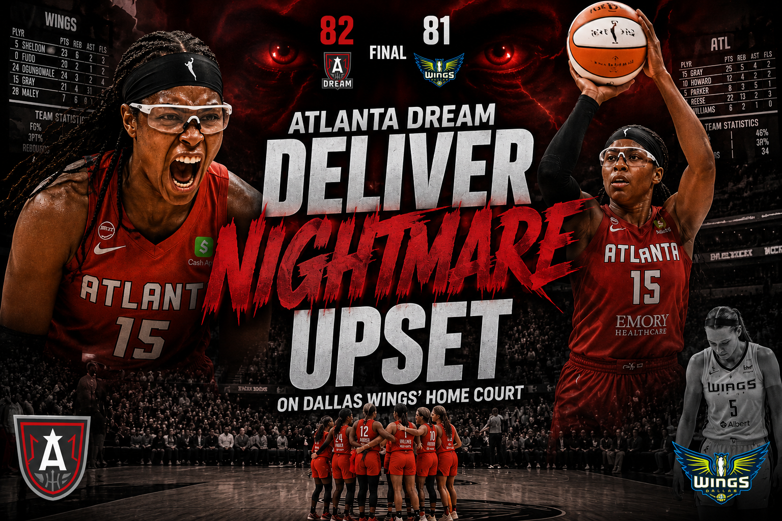 Allisha Gray and Angel Reese leading the Atlanta Dream to a dramatic comeback victory over the Dallas Wings.