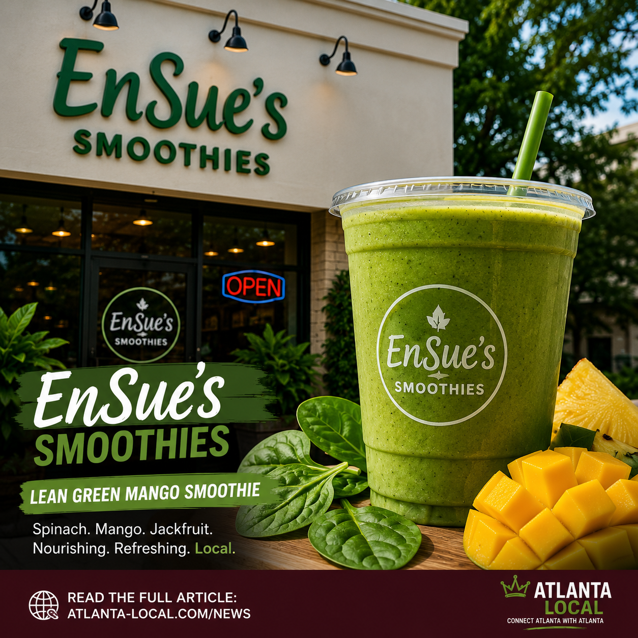 EnSue’s Smoothies Lean Green Mango Smoothie